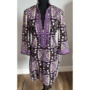 Tory Burch Purple and White Midi Dress